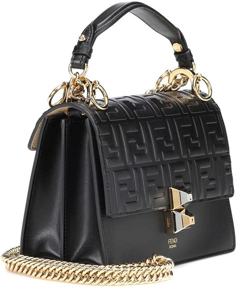 fendi embossed kan i brown black bag|Women's Kan I bag .